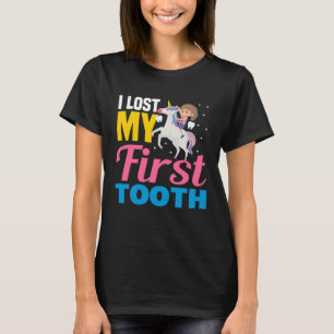 Ich verlor meinen ersten Zahn Einhorn Zahnfee Mädc T-Shirt