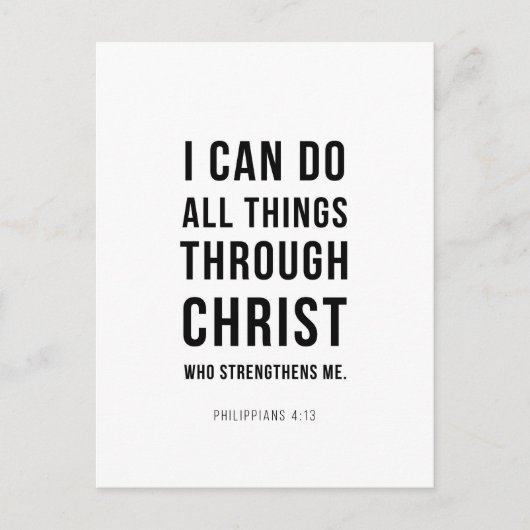 Ich vermag alles Philipper 4:13 Postkarte (Vorderseite)