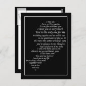 Ich vermisse auch deinen Text in der Hälfte des He Postkarte (Vorne/Hinten)