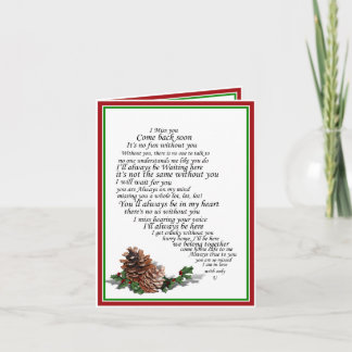 Ich vermisse auch deinen Text in der Weihnachtszei Karte