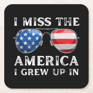 Ich vermisse das Amerika, in dem ich aufgewachsen Rechteckiger Pappuntersetzer