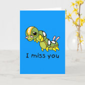 Ich vermisse, dass du einsam weinende Raupe gebran Karte (Gelbe Blume)