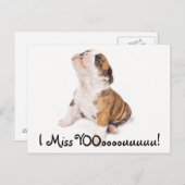 Ich vermisse deine Englische Bulldogard Post Postkarte (Vorne/Hinten)