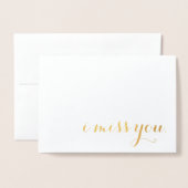 Ich vermisse deine Goldfolie Folienkarte (Vorderseite mit Umschlag)