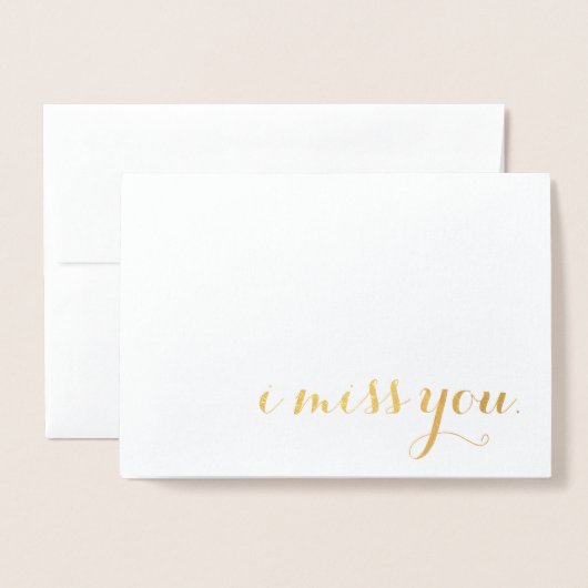 Ich vermisse deine Goldfolie Folienkarte (Vorderseite mit Umschlag)