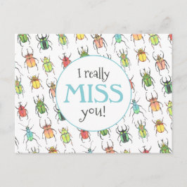 Ich vermisse deine Liebe Bugs Käfer-Mustertehrerin Postkarte