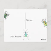 Ich vermisse deine Liebe Bugs Käfer-Mustertehrerin Postkarte (Rückseite)