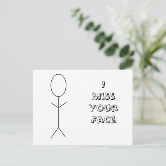 Ich vermisse deine Postkarte (Stehend Vorderseite)