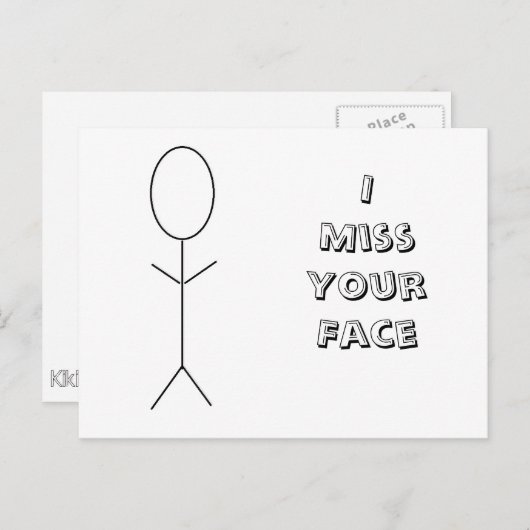 Ich vermisse deine Postkarte (Vorne/Hinten)