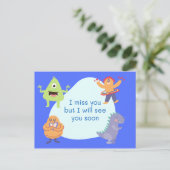 Ich vermisse deine Postkarte (Stehend Vorderseite)