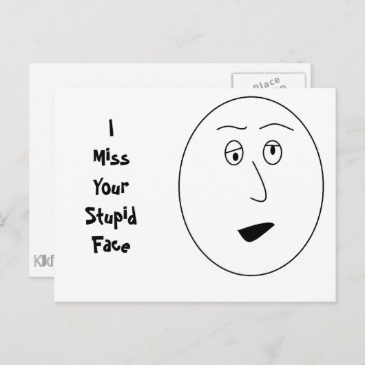 Ich vermisse deine Postkarte für das Gesicht (Vorne/Hinten)