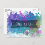 Ich vermisse deine Schläge farbenfrohe gestrichene Postkarte (Vorne/Hinten)