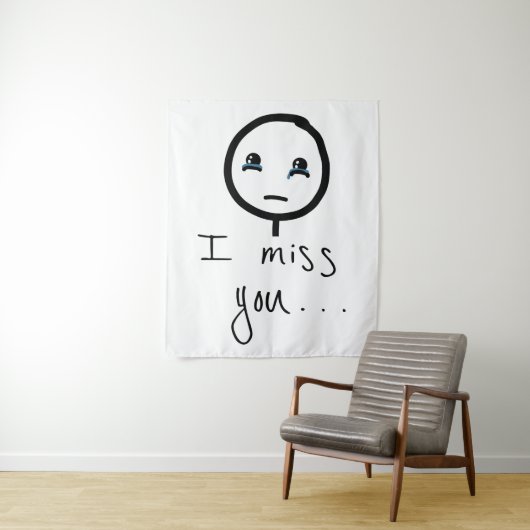 Ich vermisse deine Stickman-Skizze, Tränen, die Me Wandteppich (Beispiel)