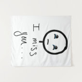 Ich vermisse deine Stickman-Skizze, Tränen, die Me Wandteppich (Vorderseite (Horizontal))