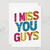 Ich vermisse deine Typ Dankeskarte (Vorne/Hinten)