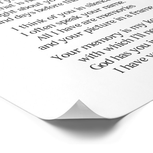 Ich vermisse dich als besten Freund Poster (Ecke)