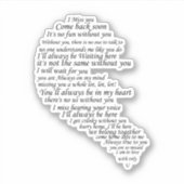 Ich vermisse dich aufkleber (Vorderseite)