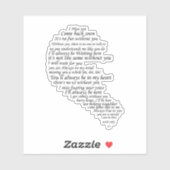 Ich vermisse dich aufkleber (Blatt)