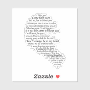 Ich vermisse dich aufkleber