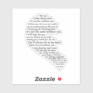 Ich vermisse dich aufkleber