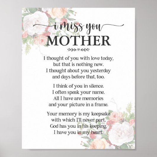 Ich vermisse dich das Poster von Mutter Mutter (Vorne)