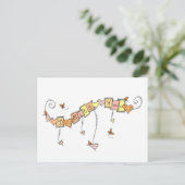 Ich vermisse dich Doodles Postkarte (Stehend Vorderseite)
