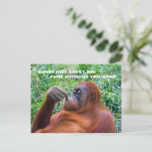 Ich vermisse dich Funny Orangutan Postcard Postkarte (Stehend Vorderseite)