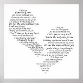 Ich vermisse dich - gebrochenes Herz Poster (Vorne)