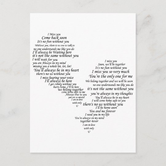 Ich Vermisse Dich Gebrochenes Herz Postkarte Zazzle De