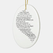 Ich vermisse dich - halb Herz Keramikornament (Links)