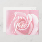 Ich vermisse dich, Handwriting Typografie Pink Ros Postkarte (Vorne/Hinten)