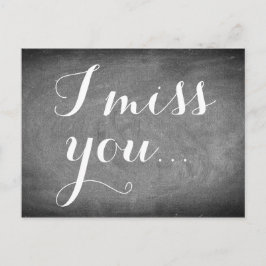 Ich vermisse dich, Handwriting Typografie Schwarz- Postkarte
