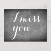 Ich vermisse dich, Handwriting Typografie Schwarz- Postkarte (Vorderseite)