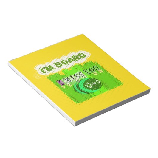 Ich vermisse dich, ich bin Vorstand: Funny Text Qu Notizblock (angewinkelt)