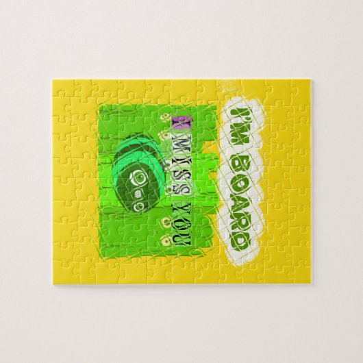 Ich vermisse dich, ich bin Vorstand: Funny Text Qu Puzzle (Horizontal)