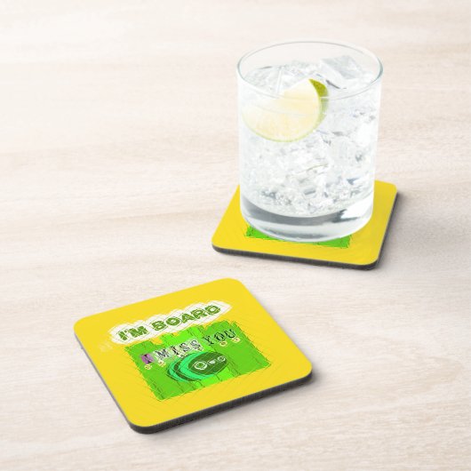 Ich vermisse dich, ich bin Vorstand: Funny Text Qu Untersetzer (Rechte Seite)