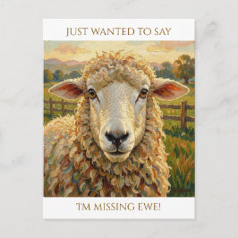 Ich vermisse dich Lamm | Süße Kontaktpflege Postkarte