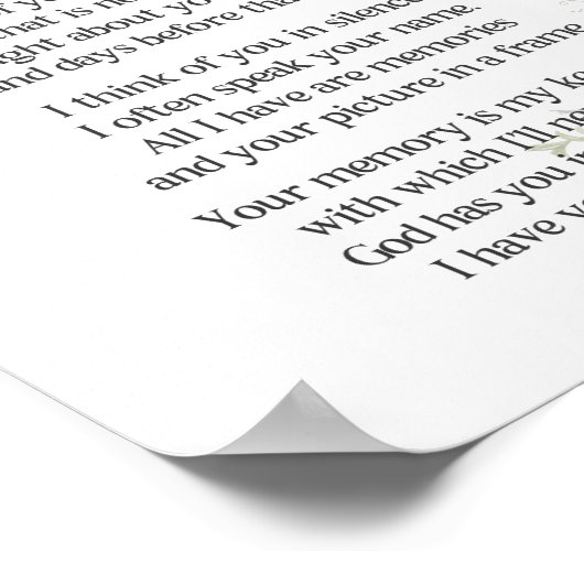 Ich vermisse dich Mama Poster (Ecke)