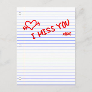 ich vermisse dich Notizbuchpapier Postkarte