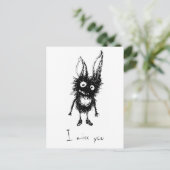 Ich vermisse dich postkarte (Stehend Vorderseite)