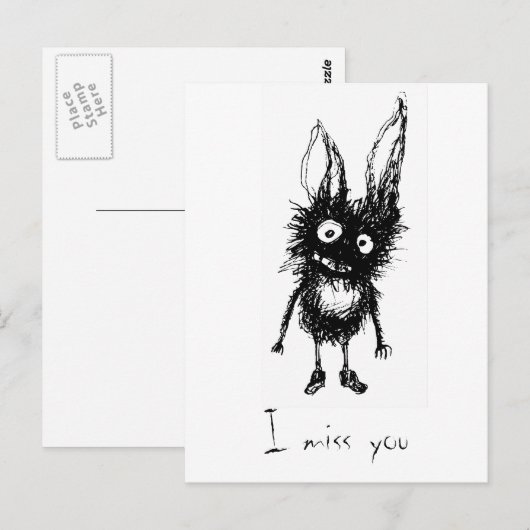 Ich vermisse dich postkarte (Vorne/Hinten)