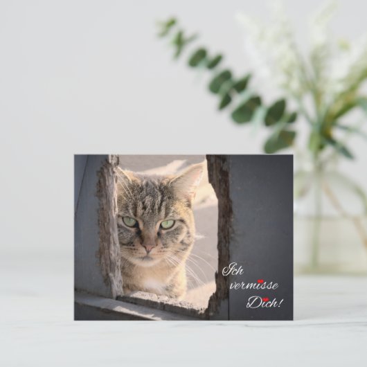 Ich vermisse dich! postkarte (Stehend Vorderseite)