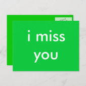 Ich vermisse dich postkarte (Vorne/Hinten)
