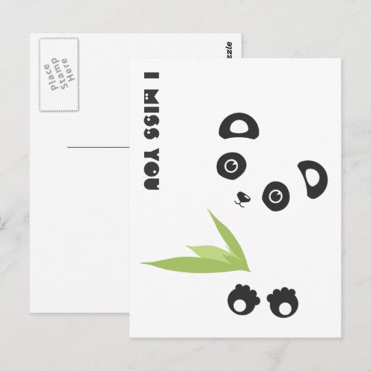 Ich vermisse dich postkarte (Vorne/Hinten)