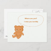 Ich vermisse dich postkarte (Vorne/Hinten)