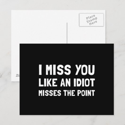 Ich vermisse dich postkarte (Vorne/Hinten)