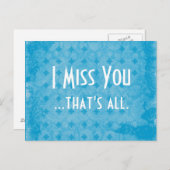 Ich vermisse dich postkarte (Vorne/Hinten)