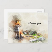Ich vermisse dich postkarte (Vorne/Hinten)