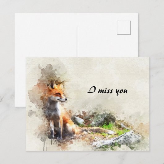 Ich vermisse dich postkarte (Vorne/Hinten)