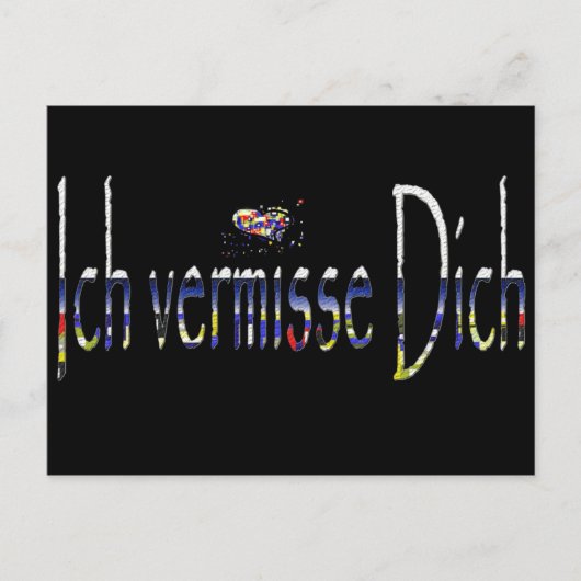 Ich vermisse Dich Postkarte (Vorderseite)